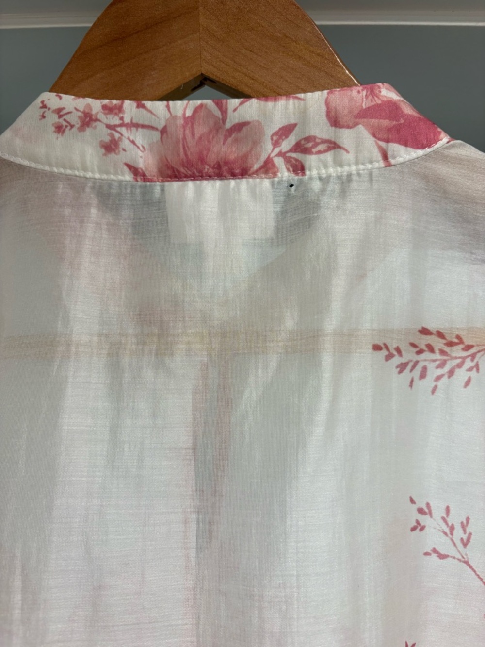 Bailey 44 Sheer White Blouse with Pink Floral Print - Picture 8 of 8